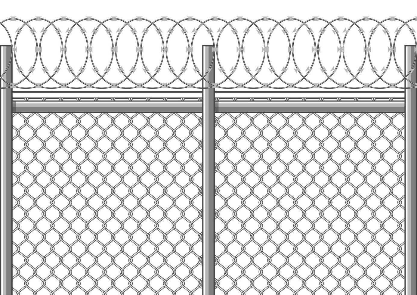 Barbed wire fences prohibit entry and exit. vector