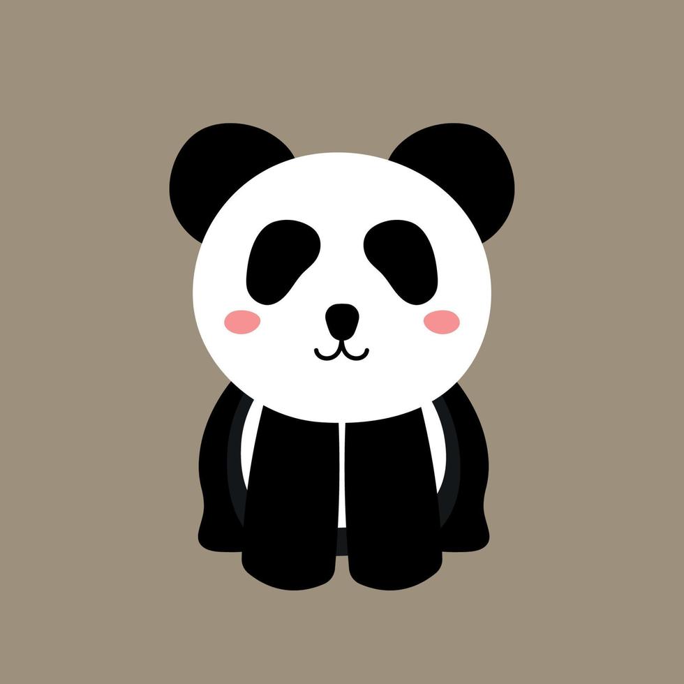 lindo panda pequeño sentado animal salvaje en dibujos animados vector ilustración