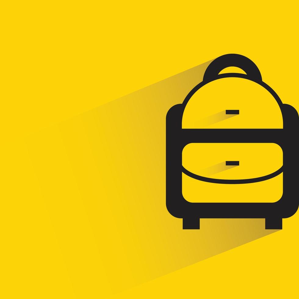 schoolbag with shadow on yellow background vector