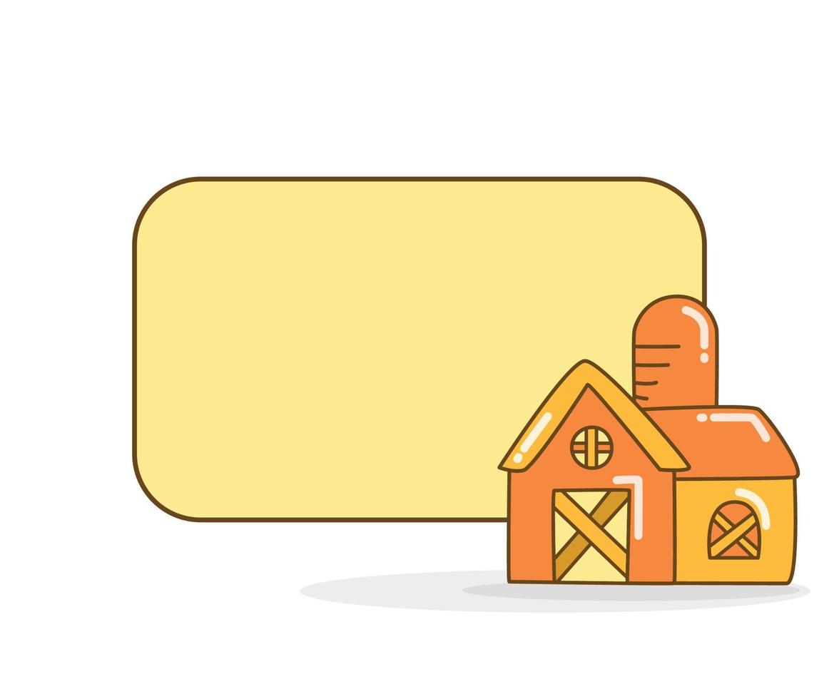 blank note board with farmhouse vector illustration