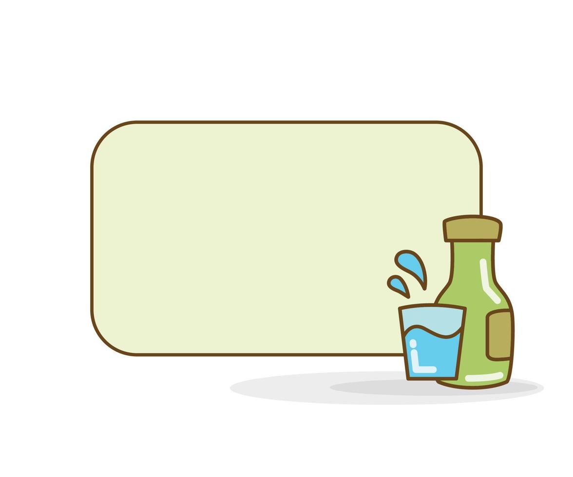 blank note board with milk bottle and glass vector illustration