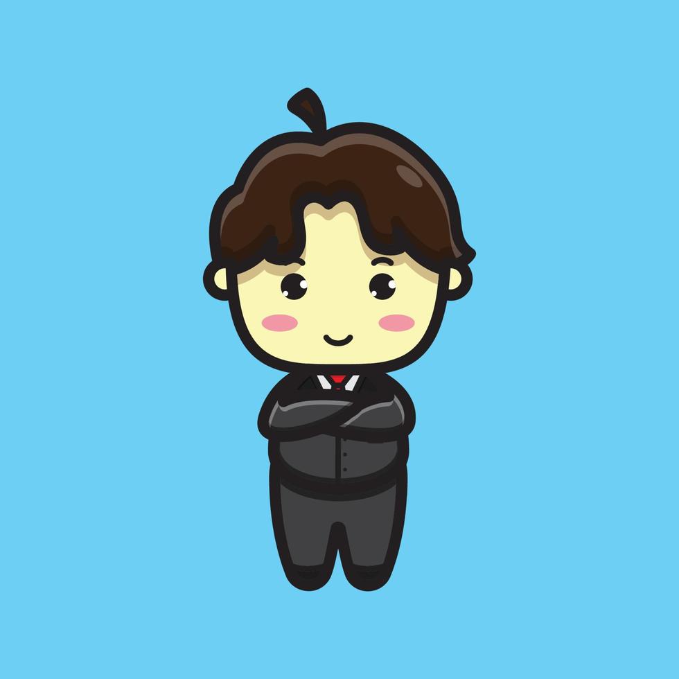 confident cute businessman vector