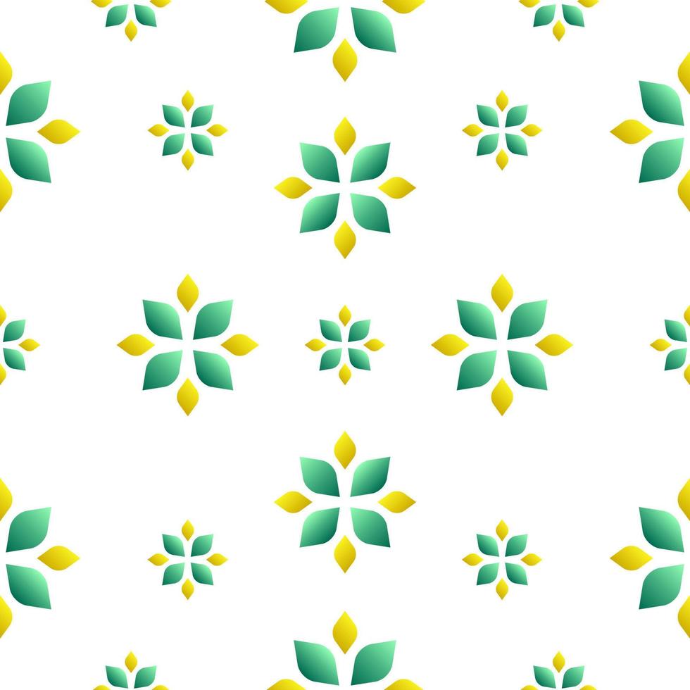 Seamless pattern with green flowers illustration design vector