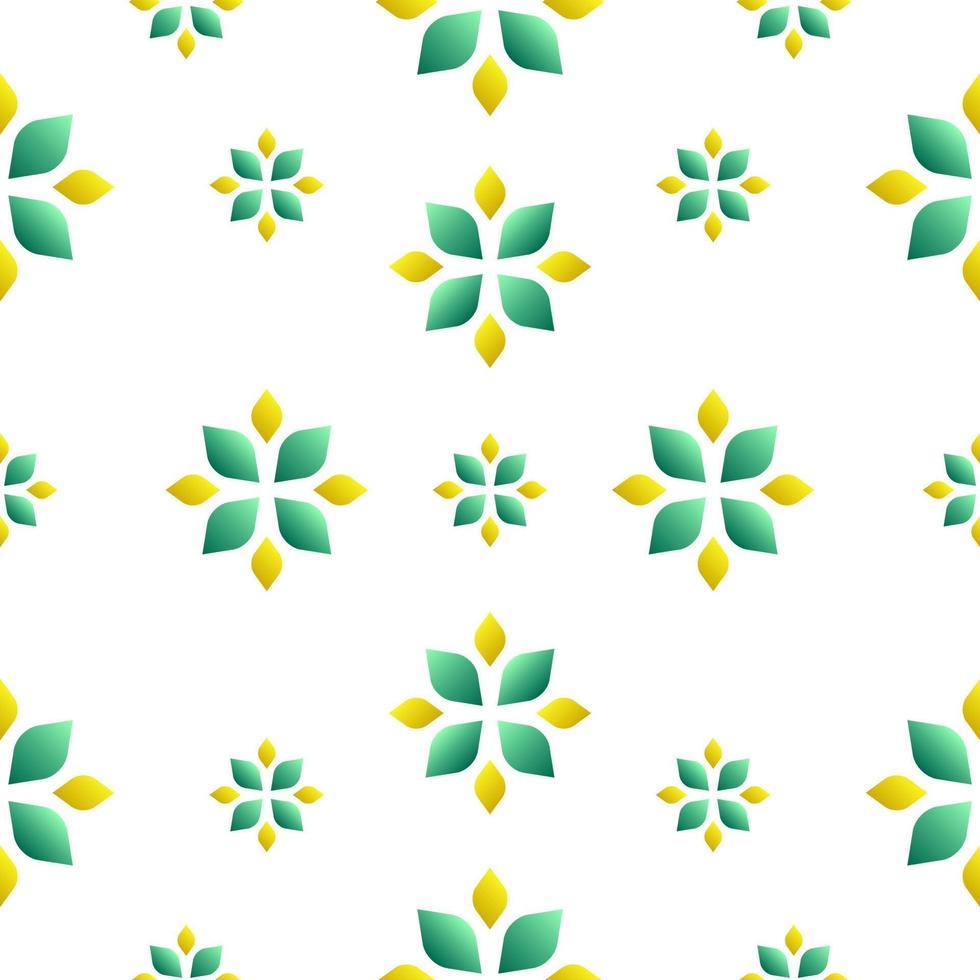 Seamless pattern with green flowers illustration design vector