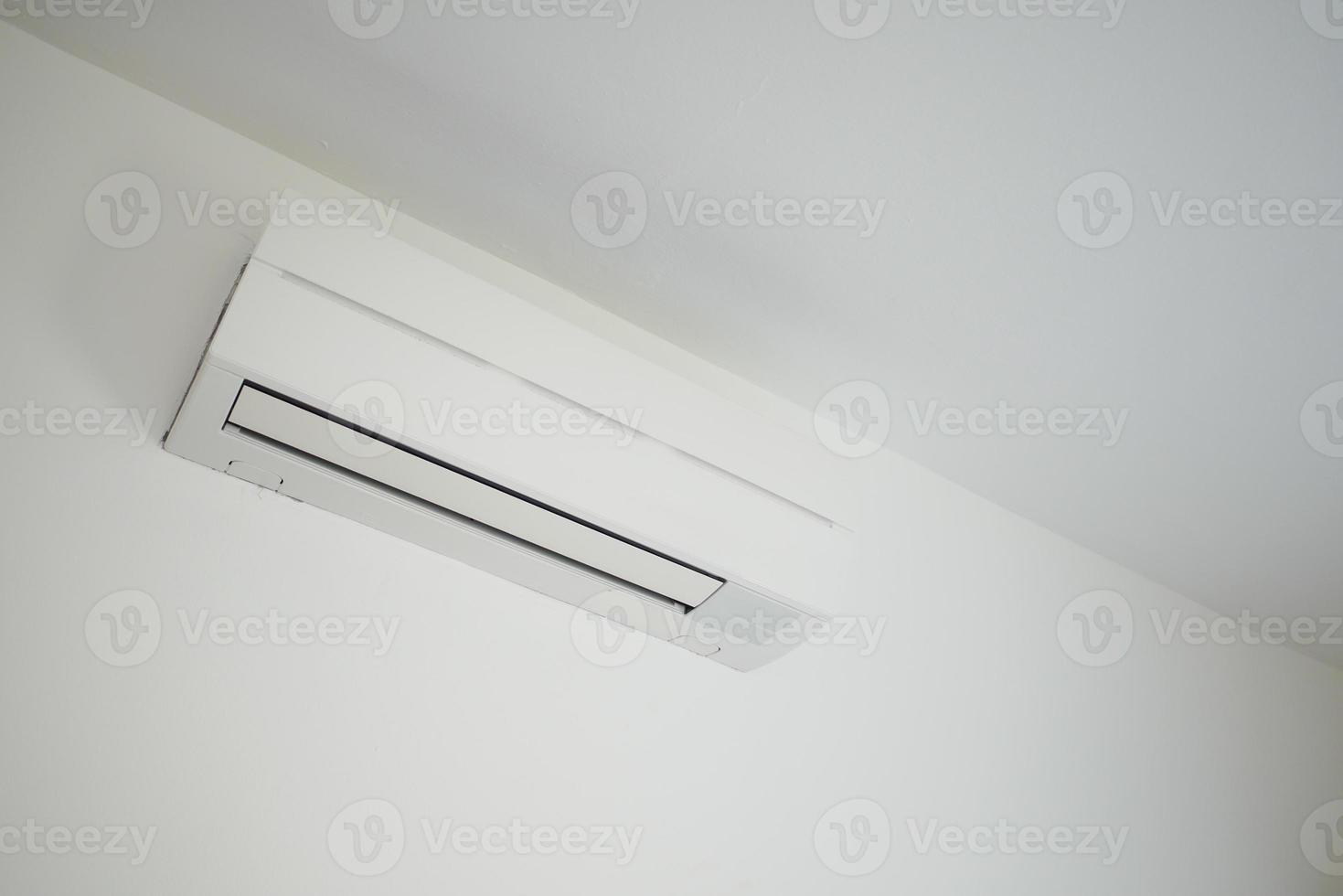 flat air conditioner on white wall photo