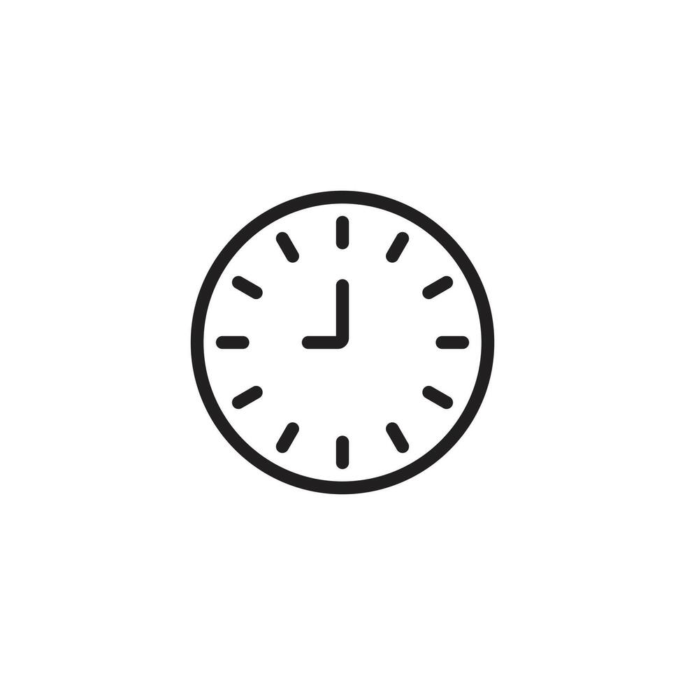 eps10 black vector nine or 9oclock abstract line icon isolated on white background. single time clock outline symbol in a simple flat trendy modern style for your website design, logo, and mobile app