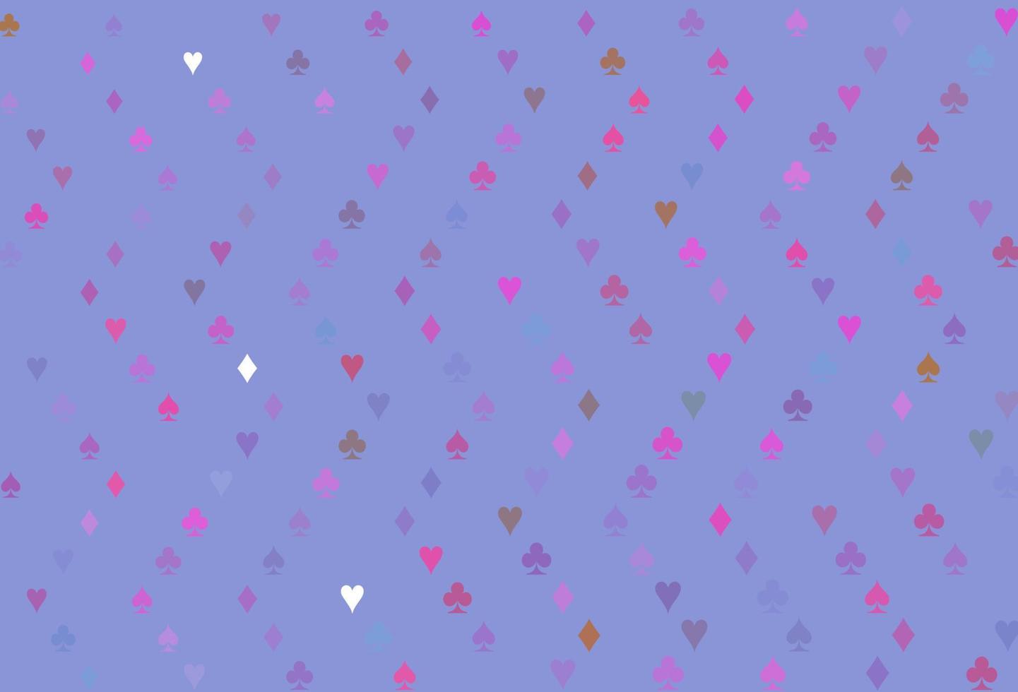 Light Pink, Blue vector template with poker symbols.