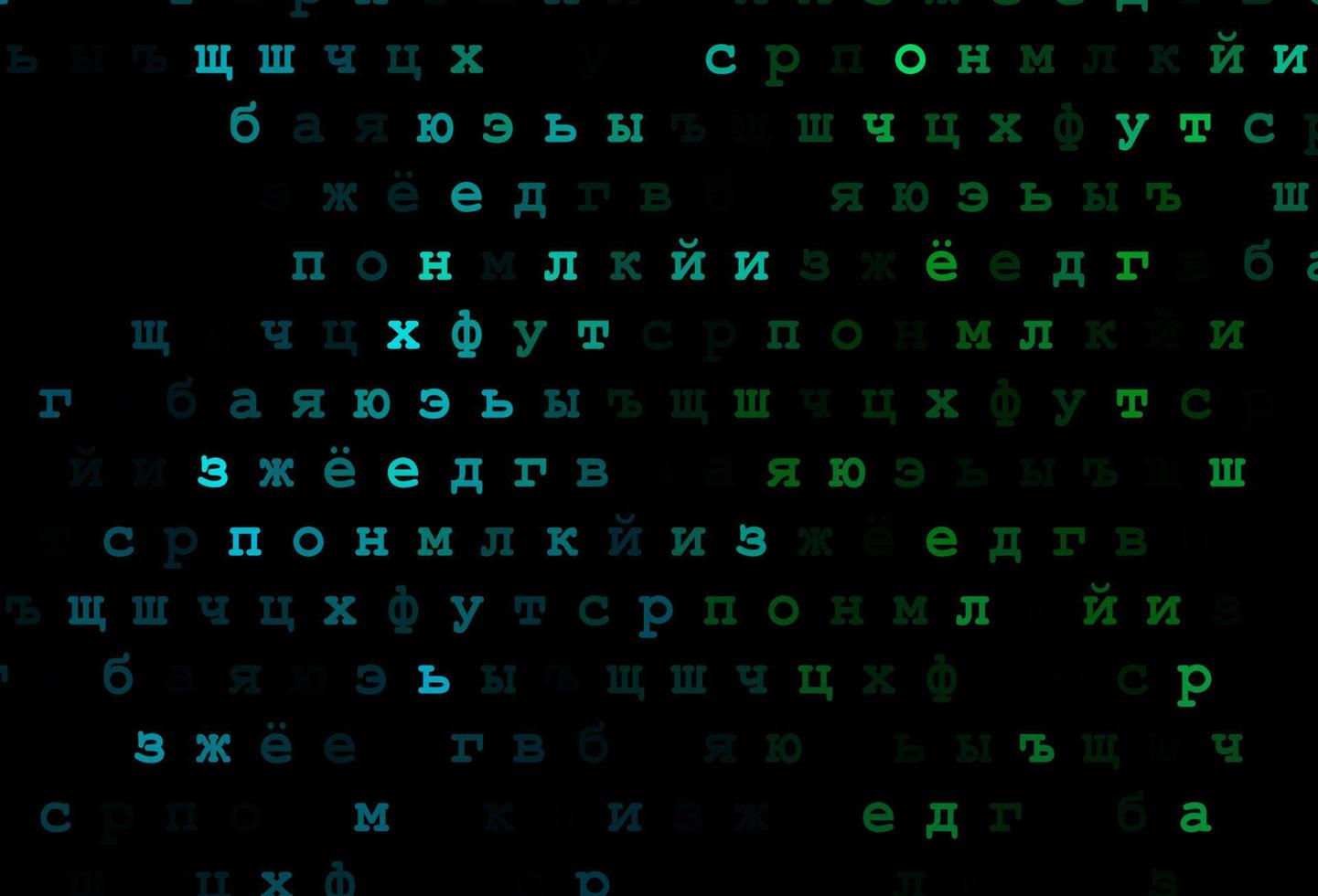 Dark blue, green vector pattern with ABC symbols.