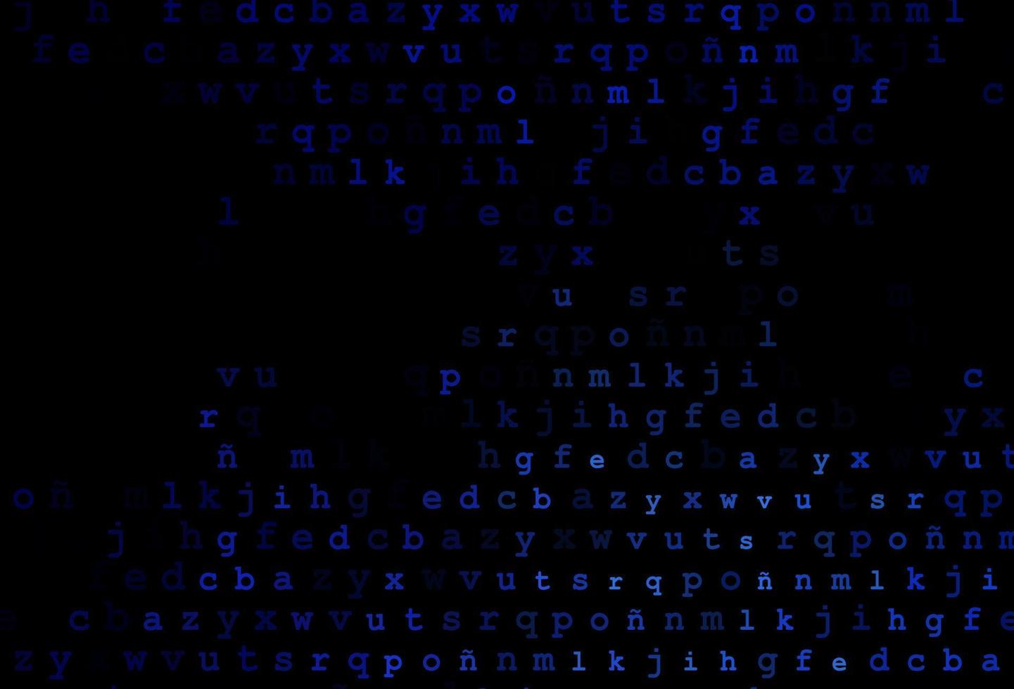 Dark blue vector cover with english symbols.