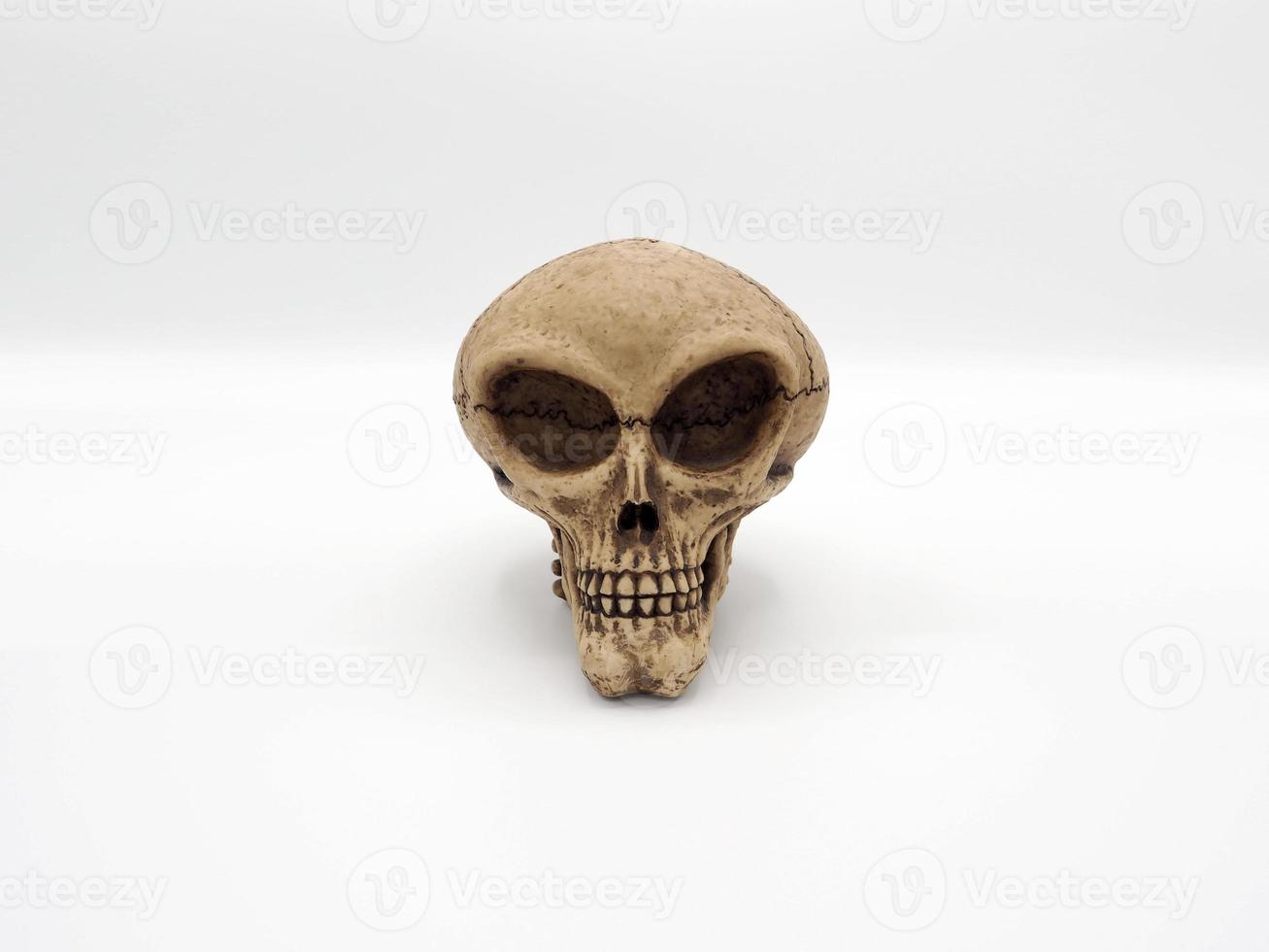 Alien skull toy model which made from plastic racin by hand photo