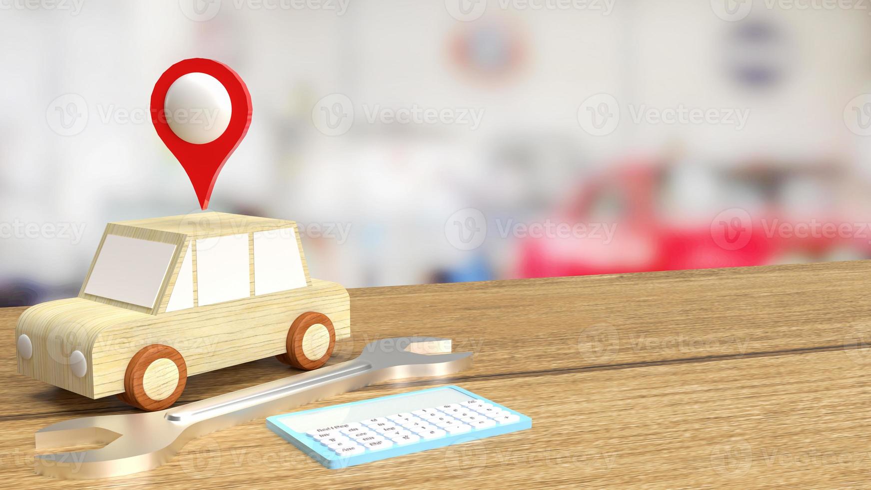 car and tool for auto service  3d rendering photo