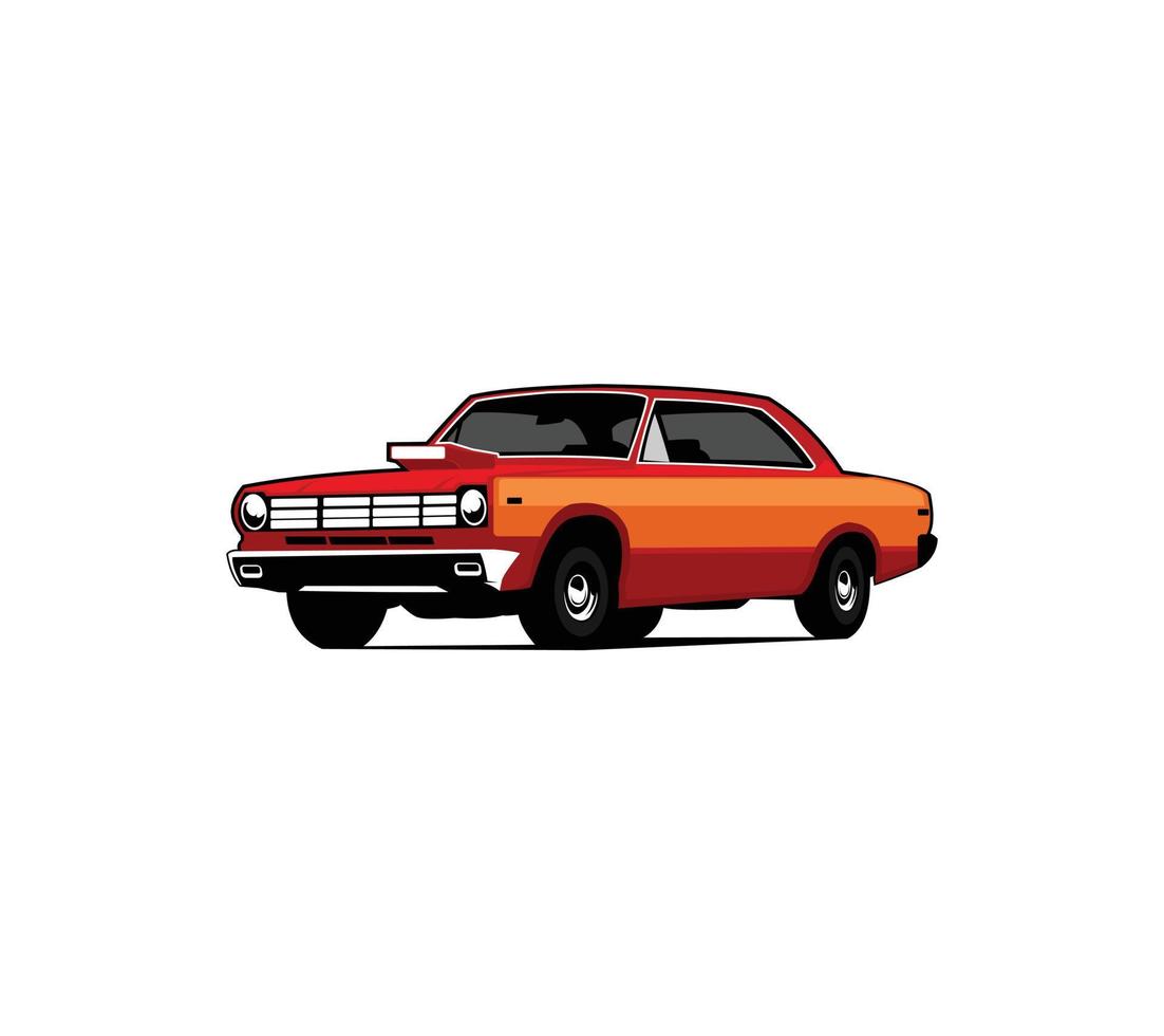 logotipo de muscle car - ilustración vectorial, diseño de emblema sobre fondo blanco vector