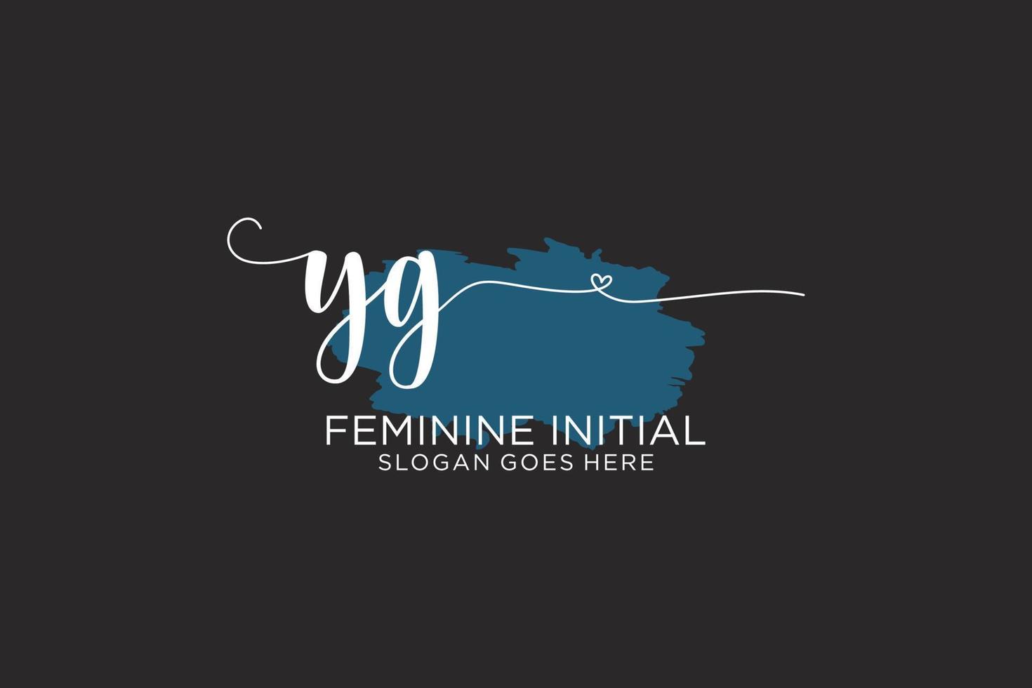 Initial YG beauty monogram and elegant logo design handwriting logo of initial signature, wedding, fashion, floral and botanical with creative template. vector