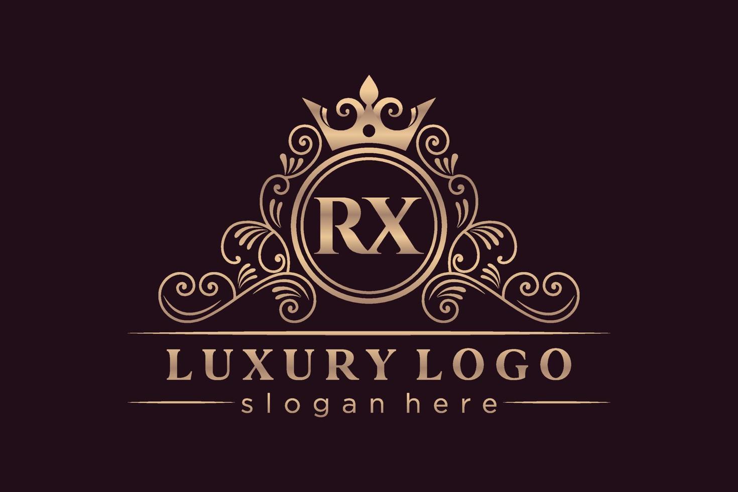 rx letra inicial oro caligráfico femenino floral dibujado a mano monograma heráldico antiguo estilo vintage diseño de logotipo de lujo vector premium