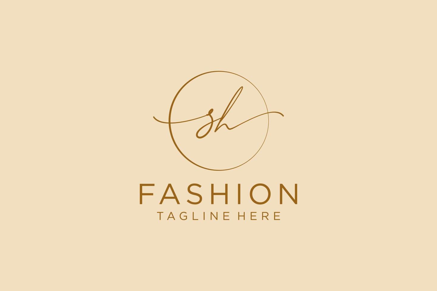 initial SH Feminine logo beauty monogram and elegant logo design, handwriting logo of initial signature, wedding, fashion, floral and botanical with creative template. vector