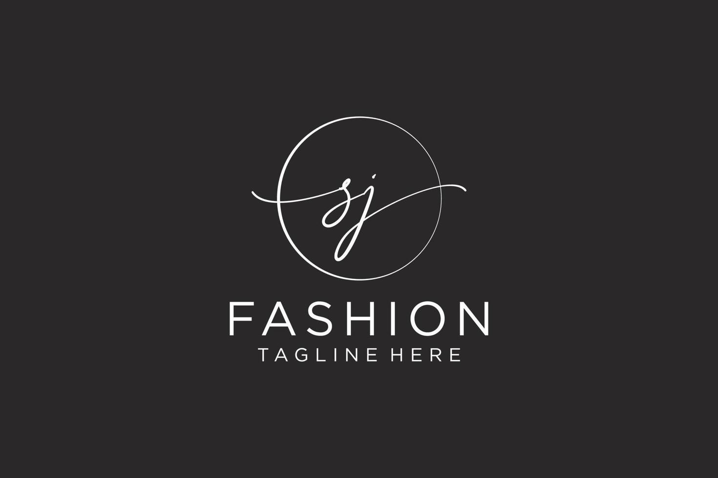 initial SJ Feminine logo beauty monogram and elegant logo design, handwriting logo of initial signature, wedding, fashion, floral and botanical with creative template. vector