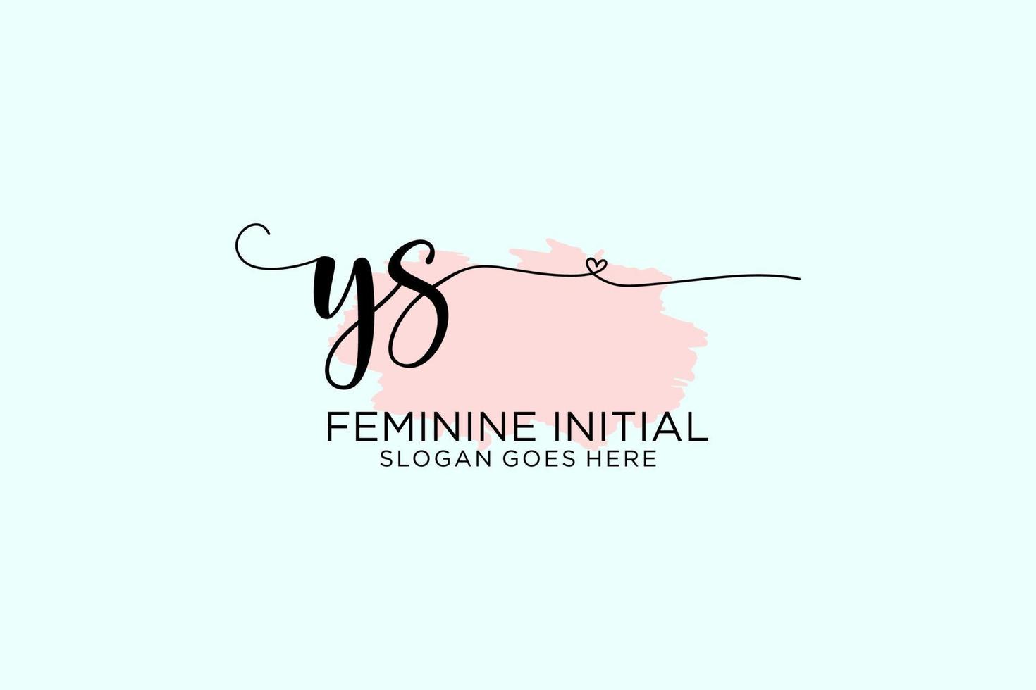 Initial YS beauty monogram and elegant logo design handwriting logo of initial signature, wedding, fashion, floral and botanical with creative template. vector