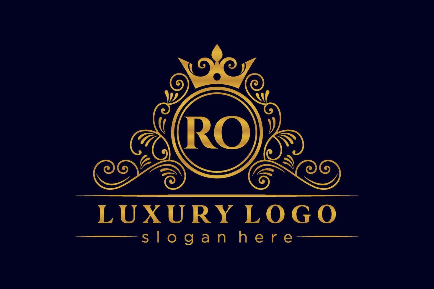 ro letra inicial oro caligráfico femenino floral dibujado a mano monograma heráldico antiguo estilo vintage lujo diseño de logotipo vector premium