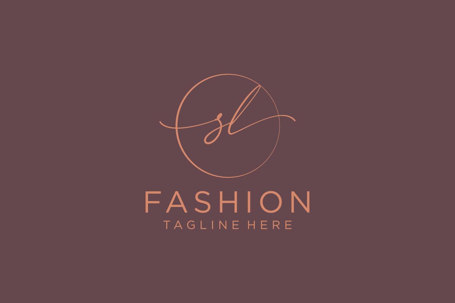 initial SL Feminine logo beauty monogram and elegant logo design, handwriting logo of initial signature, wedding, fashion, floral and botanical with creative template. vector