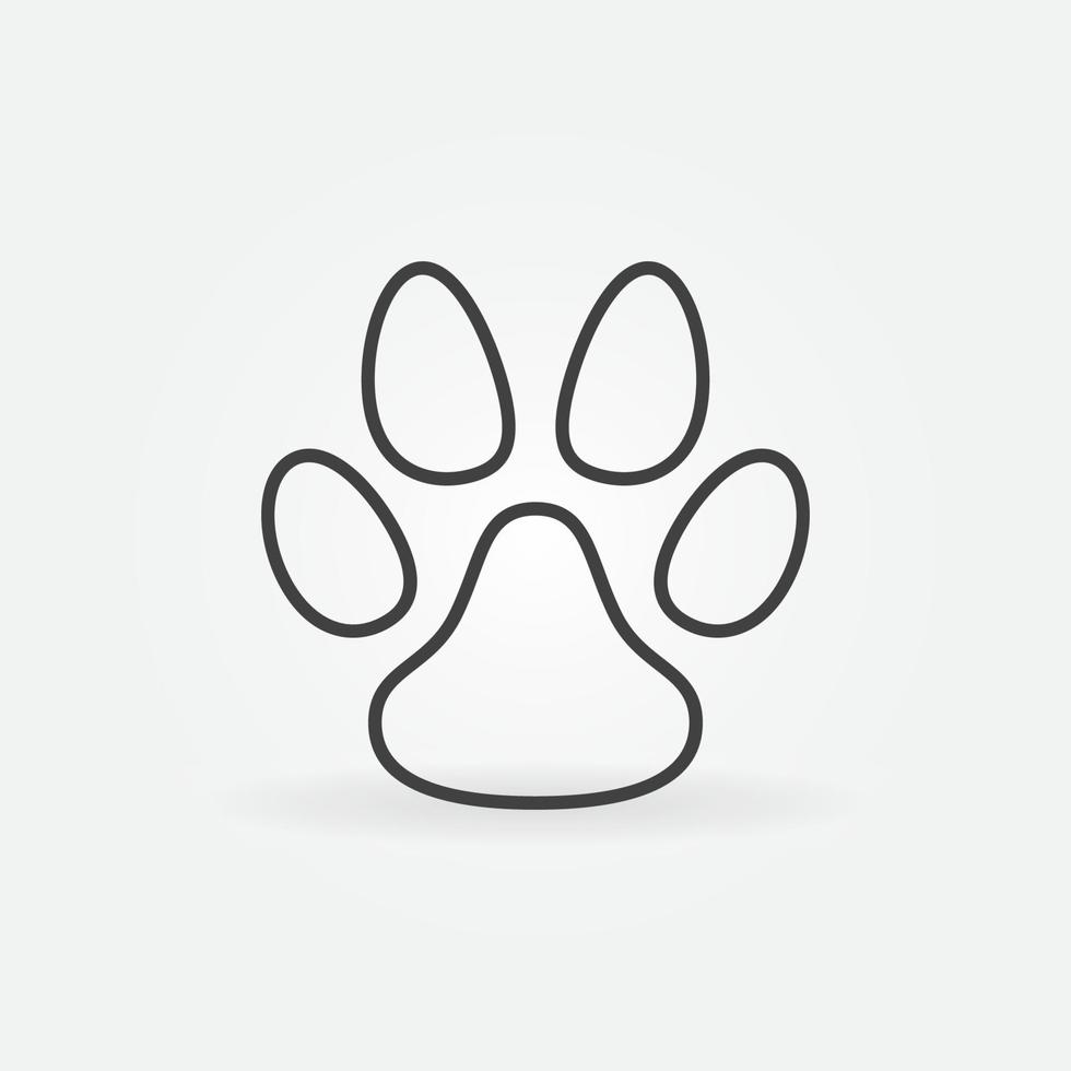 Animal Paw footprint thin line vector concept icon or sign