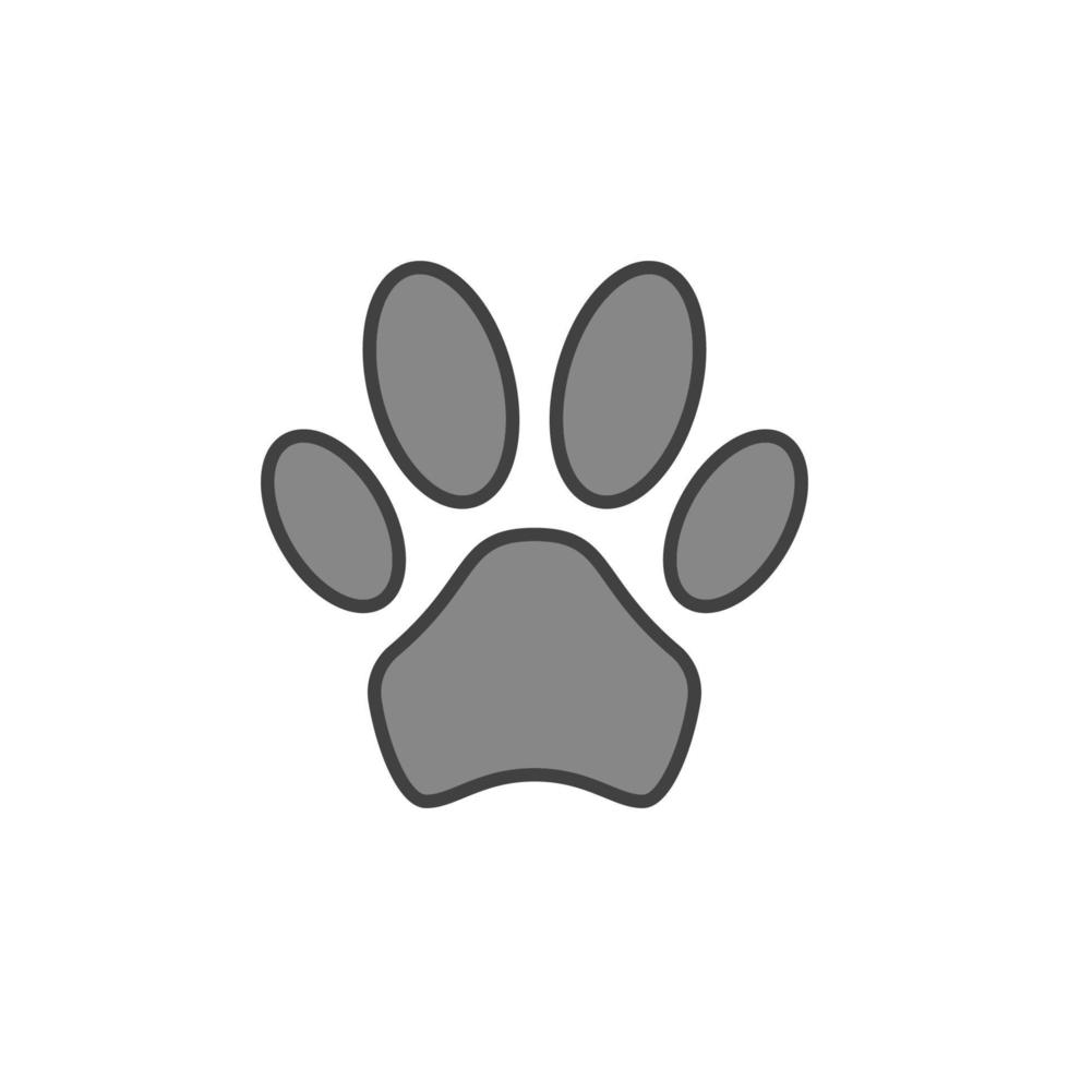 Dog Paw Print vector concept gray modern icon or sign