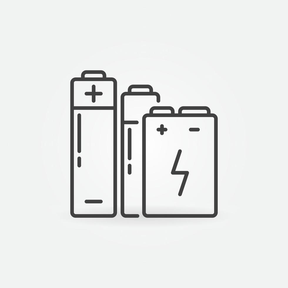 Batteries vector concept icon in thin line style