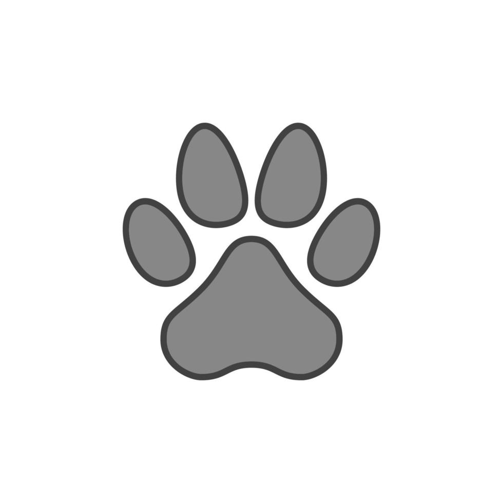 mascota pie pata marca vector concepto gris moderno icono