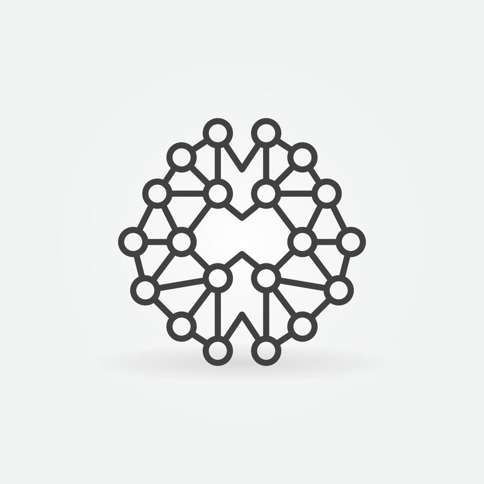 Human Brain Synapses vector concept line icon or symbol