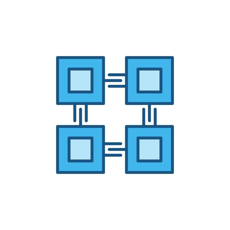 Vector Blockchain Technology vector concept blue icon