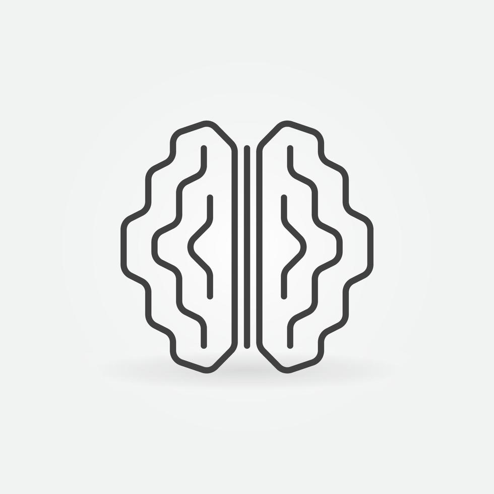 Artificial Intelligence Digital Brain vector concept thin line icon