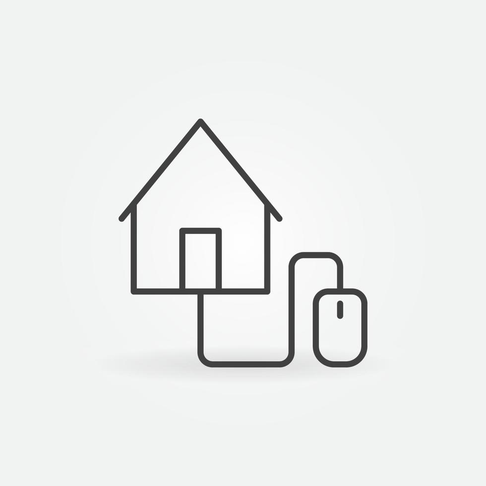 Real Estate connected with Computer Mouse concept icon vector