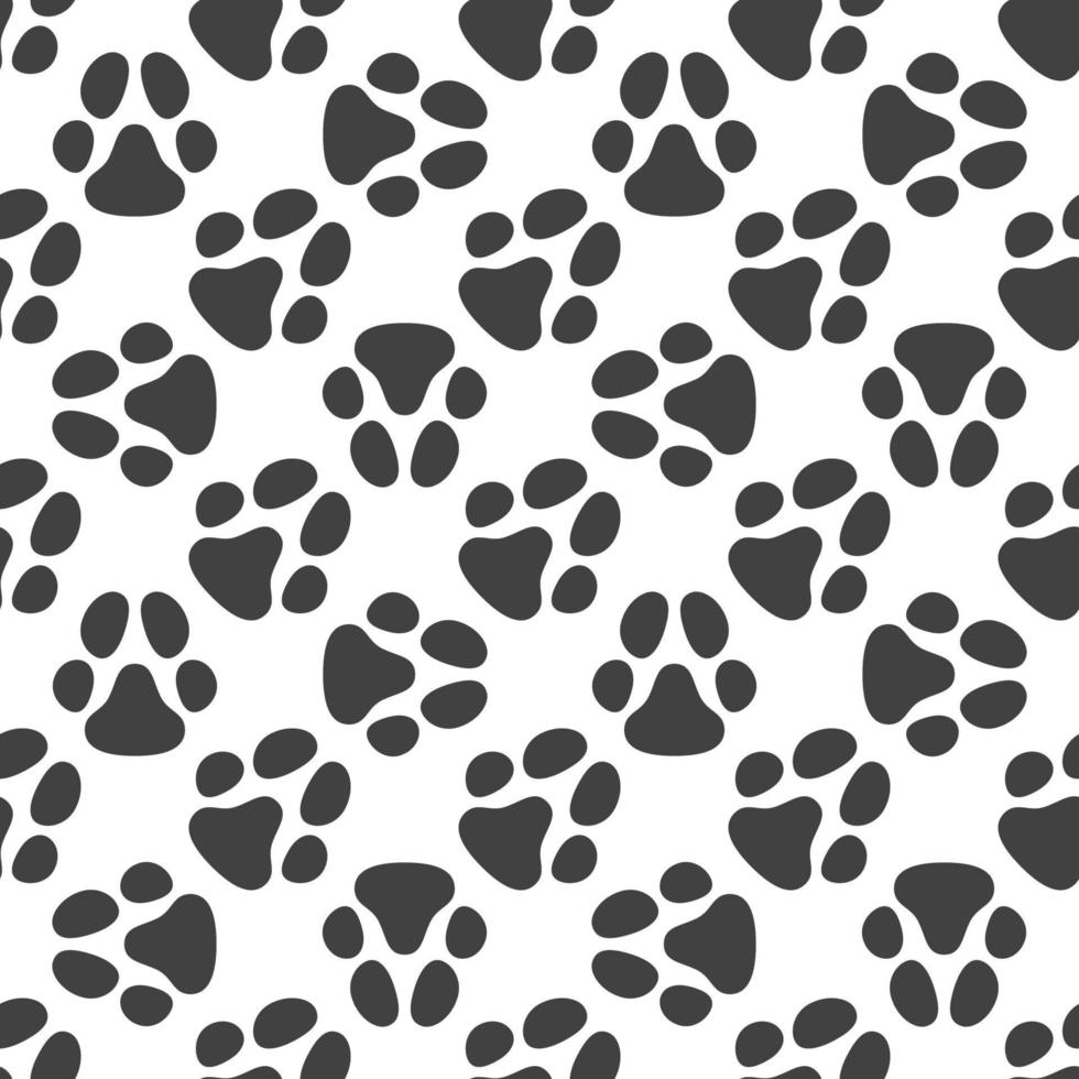 Paw Print Seamless Pattern. Vector footprint background