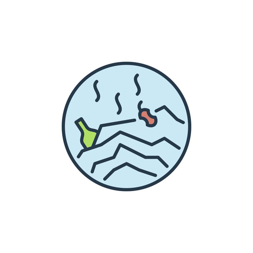 Rubbish Dump colored icon. Pollution vector concept symbol