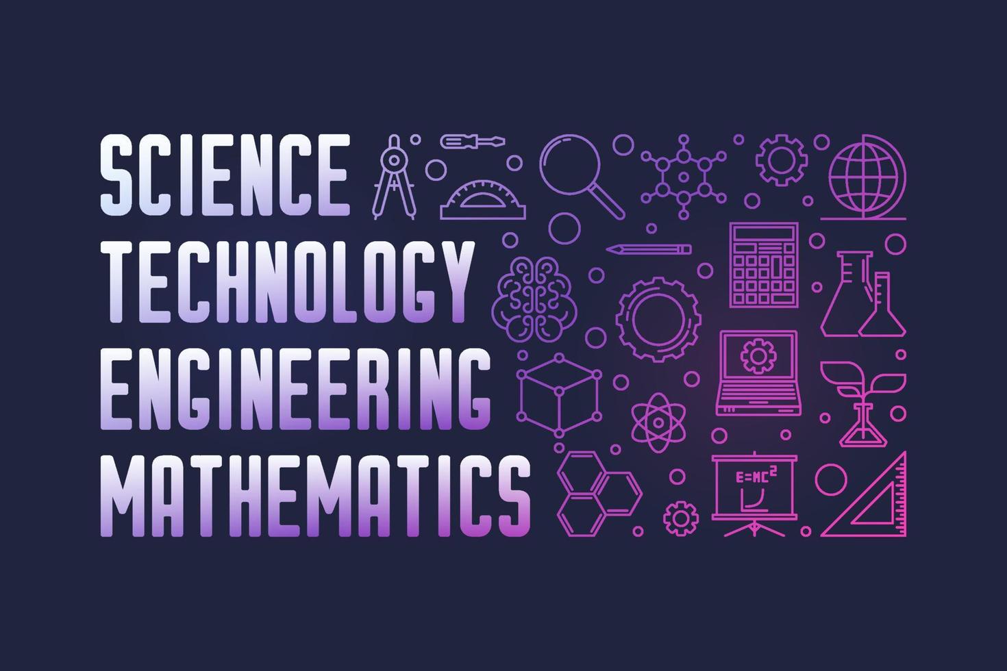 Science, Technology, Engineering and Math STEM banner vector