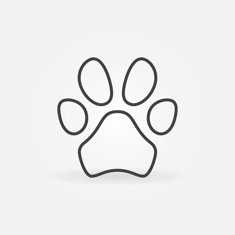 Pet Foot Print outline icon - Paw Mark vector concept symbol