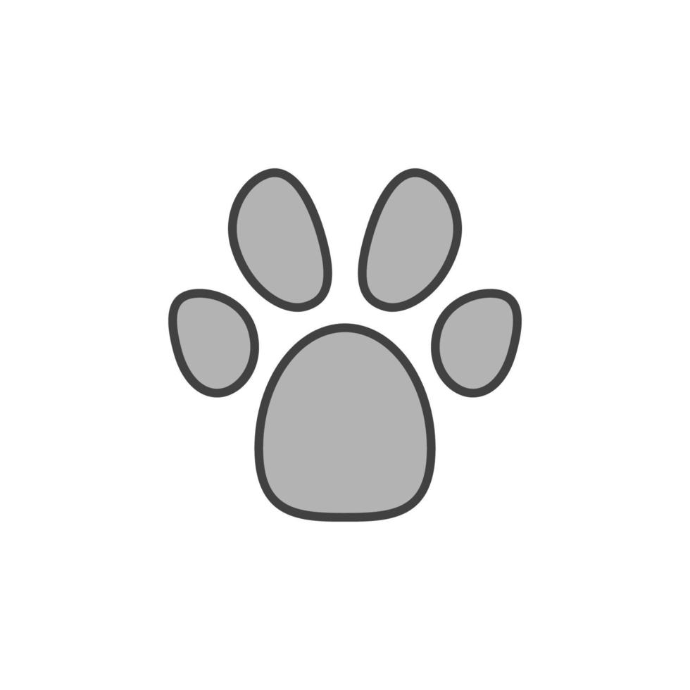 concepto de vector de impresión de pata de mascota icono o símbolo de color