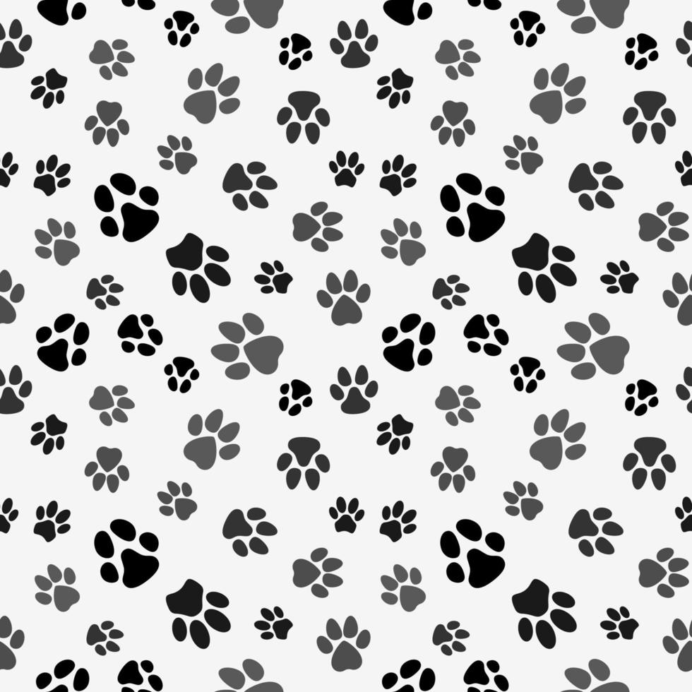 Paw Print Vector Animal Footprints Seamless Pattern