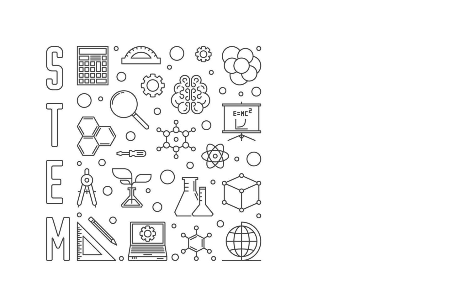 Science, Technology, Engineering and Mathematics STEM banner vector