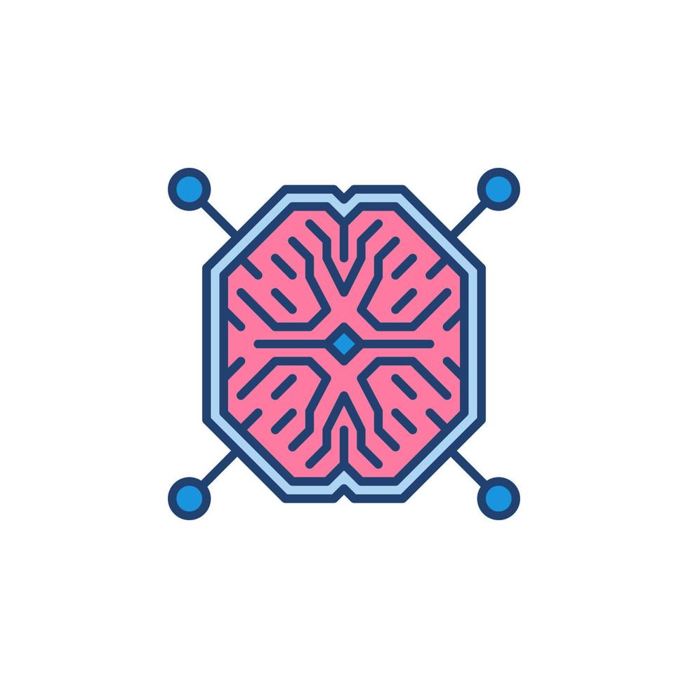 Artificial Intelligence Brain vector colorful icon. AI symbol