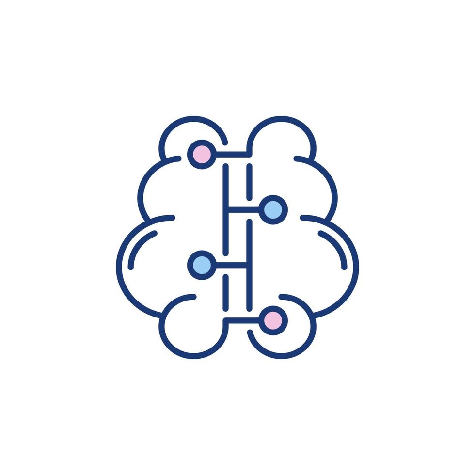 Human Brain with Connections vector creative minimal icon