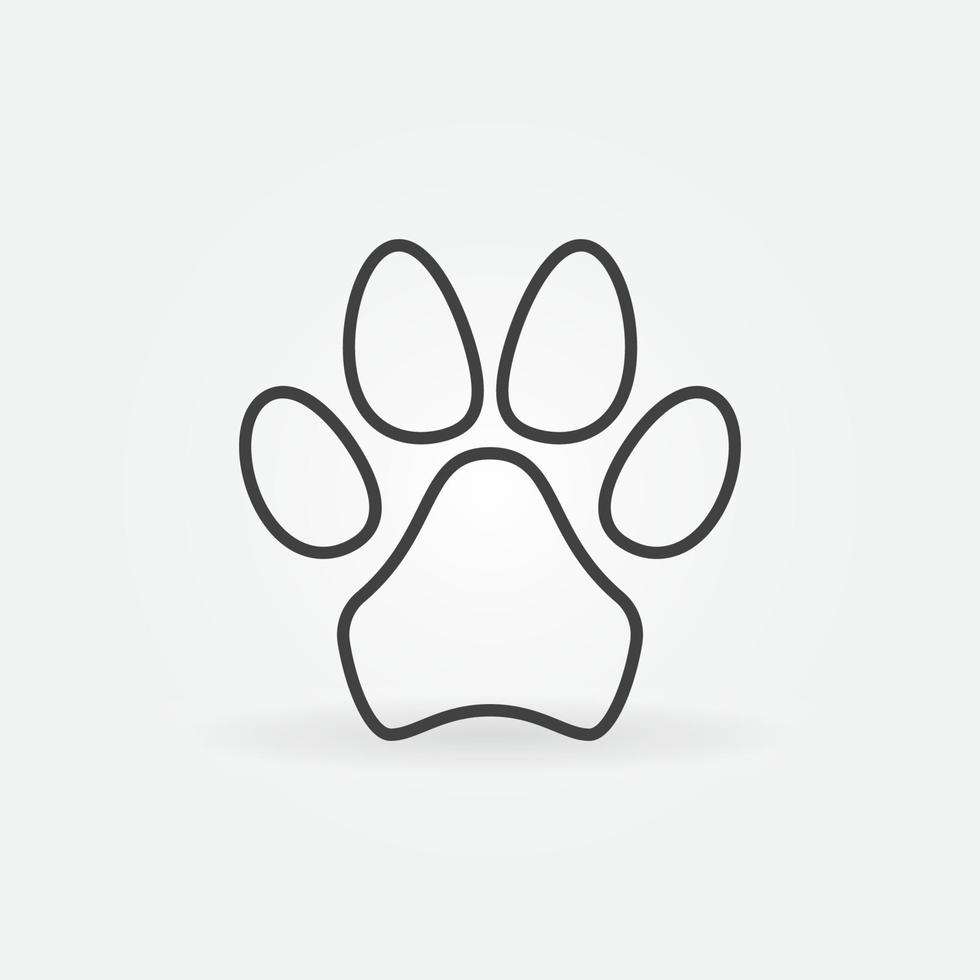 Animal Pet Foot Mark linear vector concept minimal icon