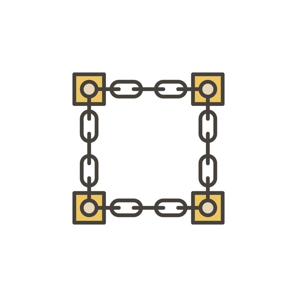 cadenas conectadas con bloques vector icono de color de blockchain