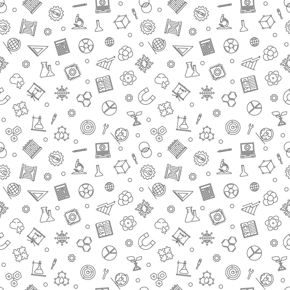 STEM Learning vector seamless pattern. Science background
