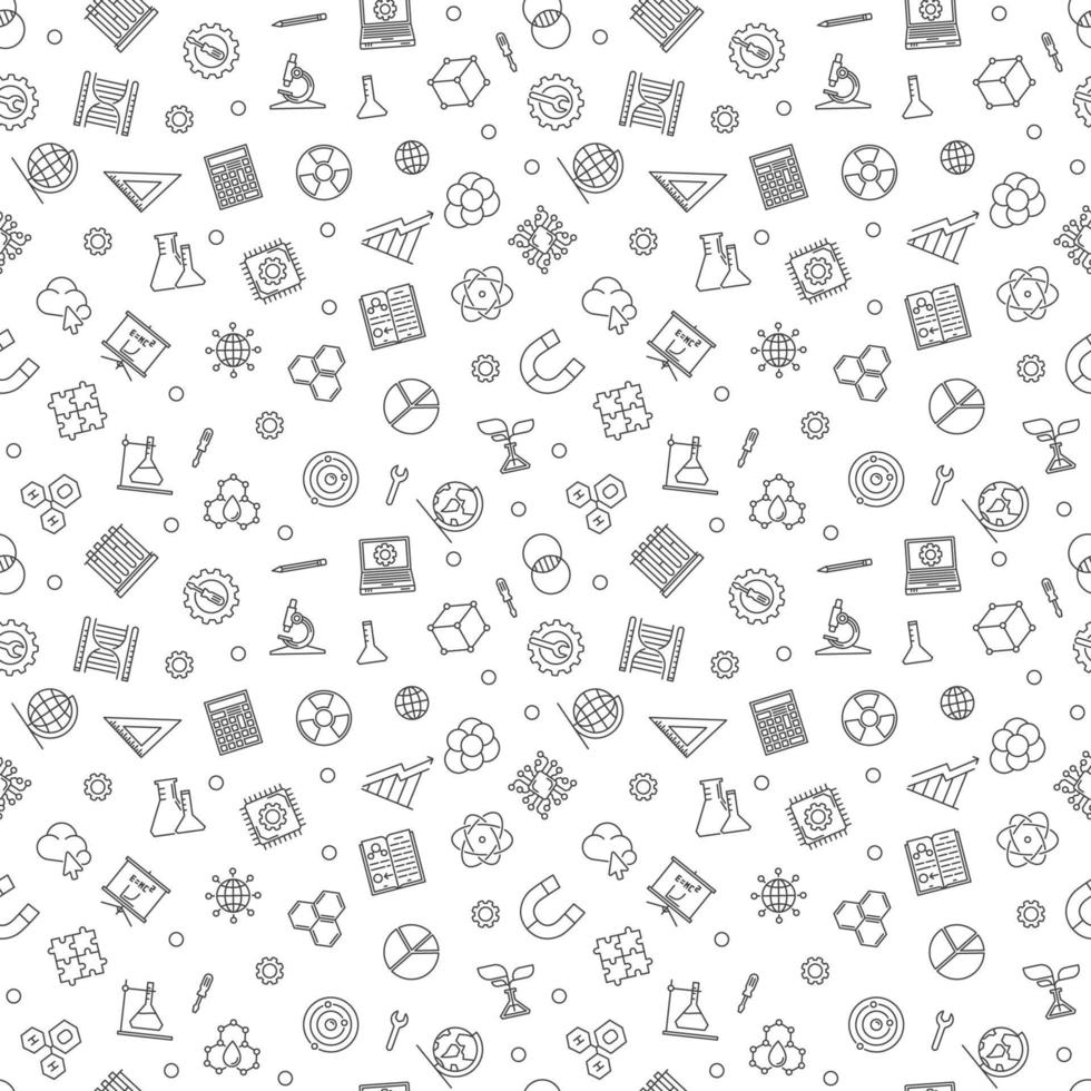 STEM Learning vector seamless pattern. Science background