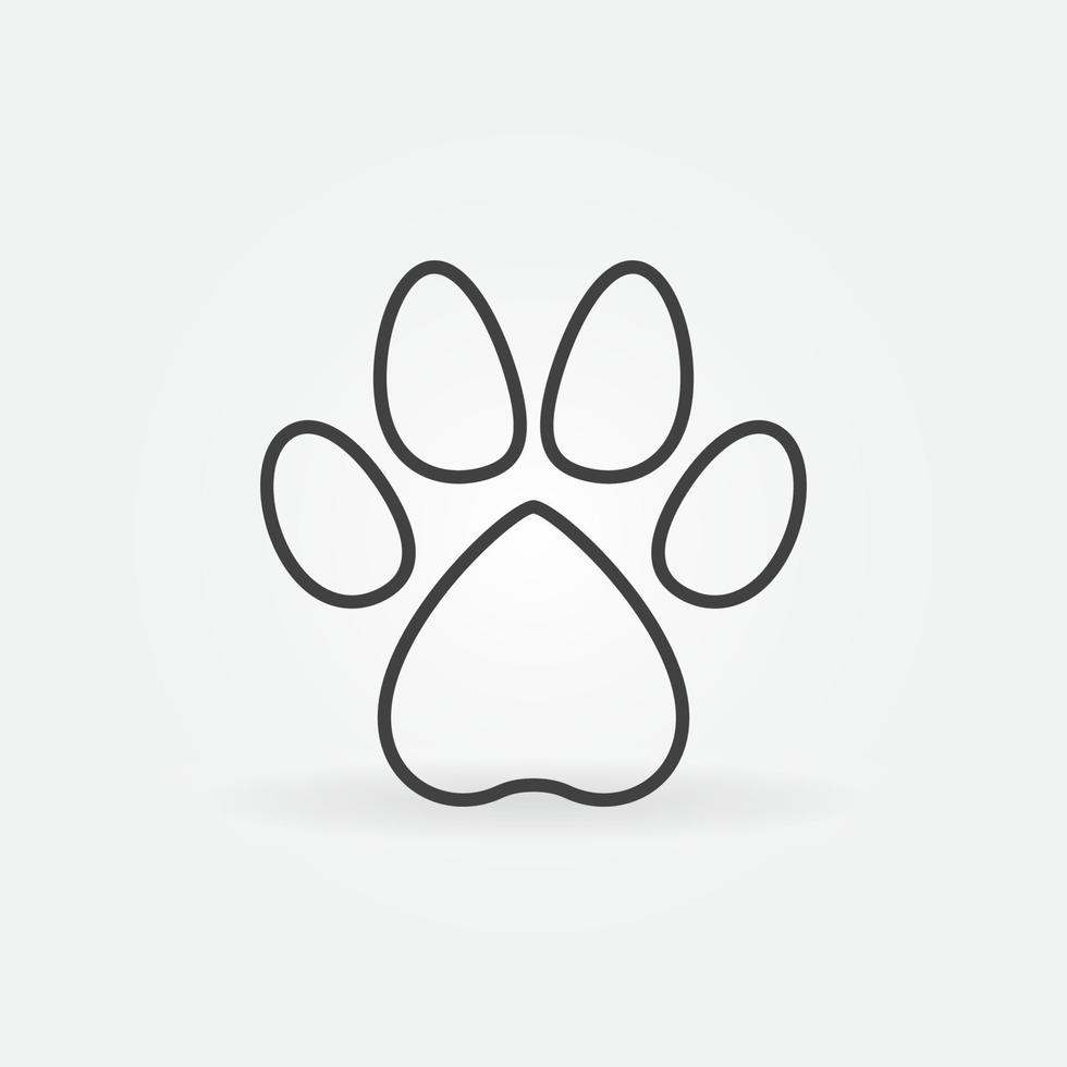 Dog Paw Print outline vector concept minimal icon or logo