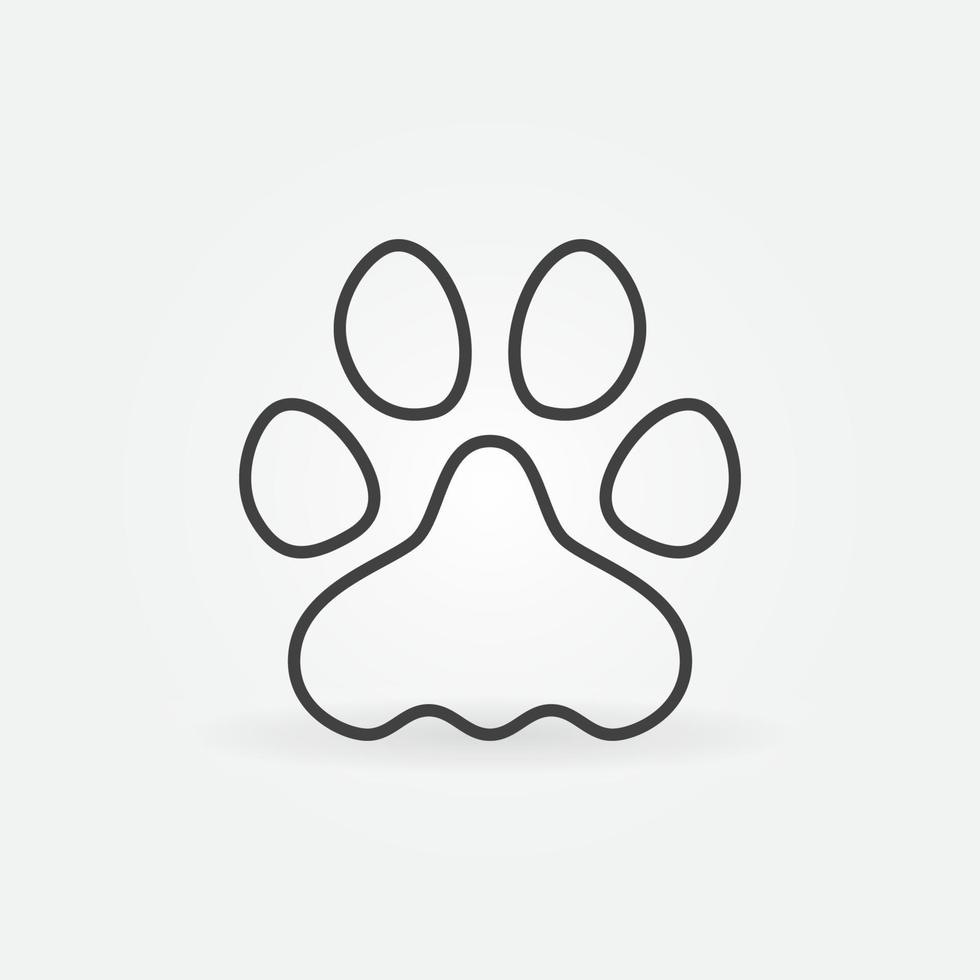 Cat or Dog Paw Print vector outline concept icon