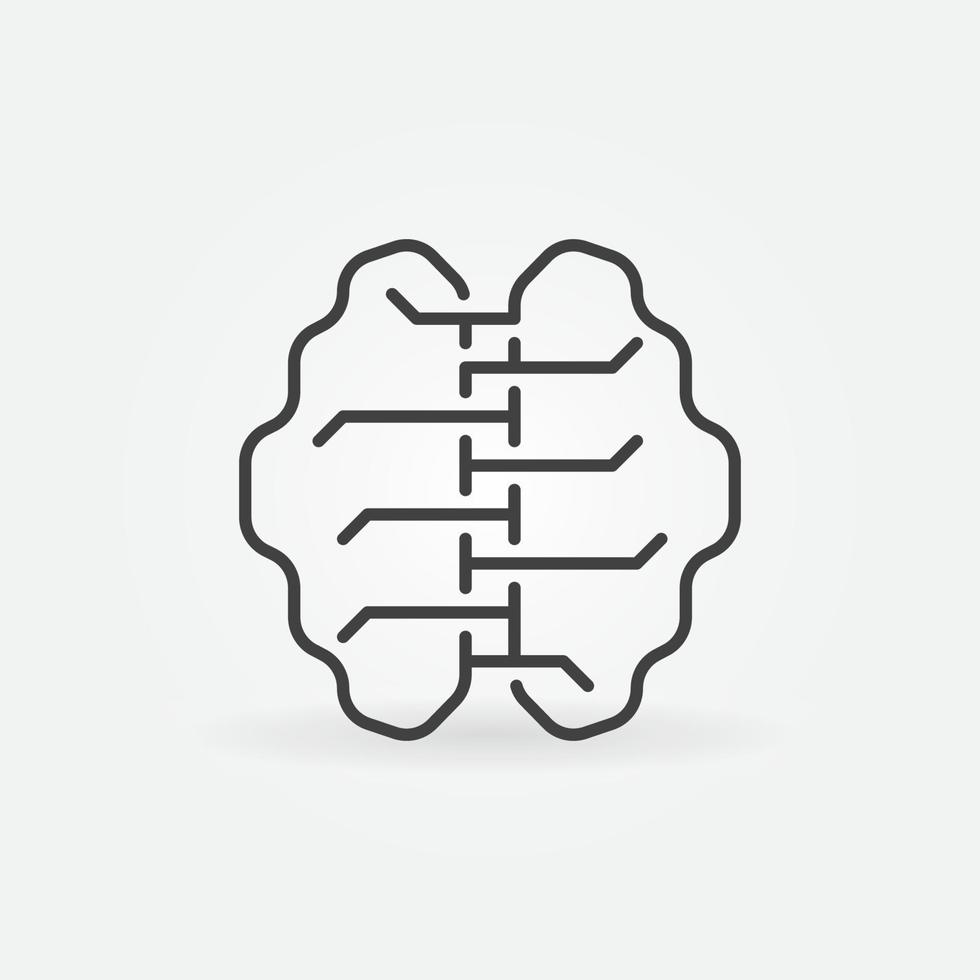 Neural Networks in Brain vector concept outline simple icon