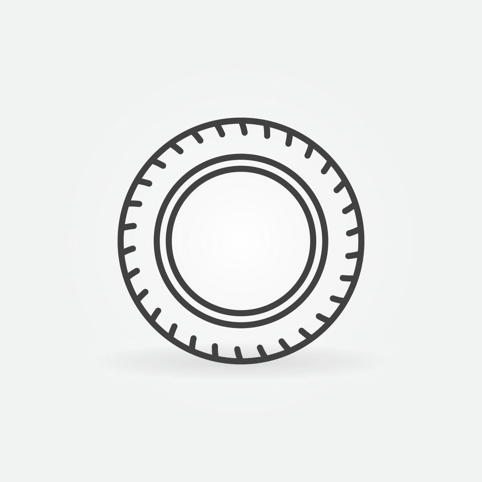 Car Tire vector thin line concept icon