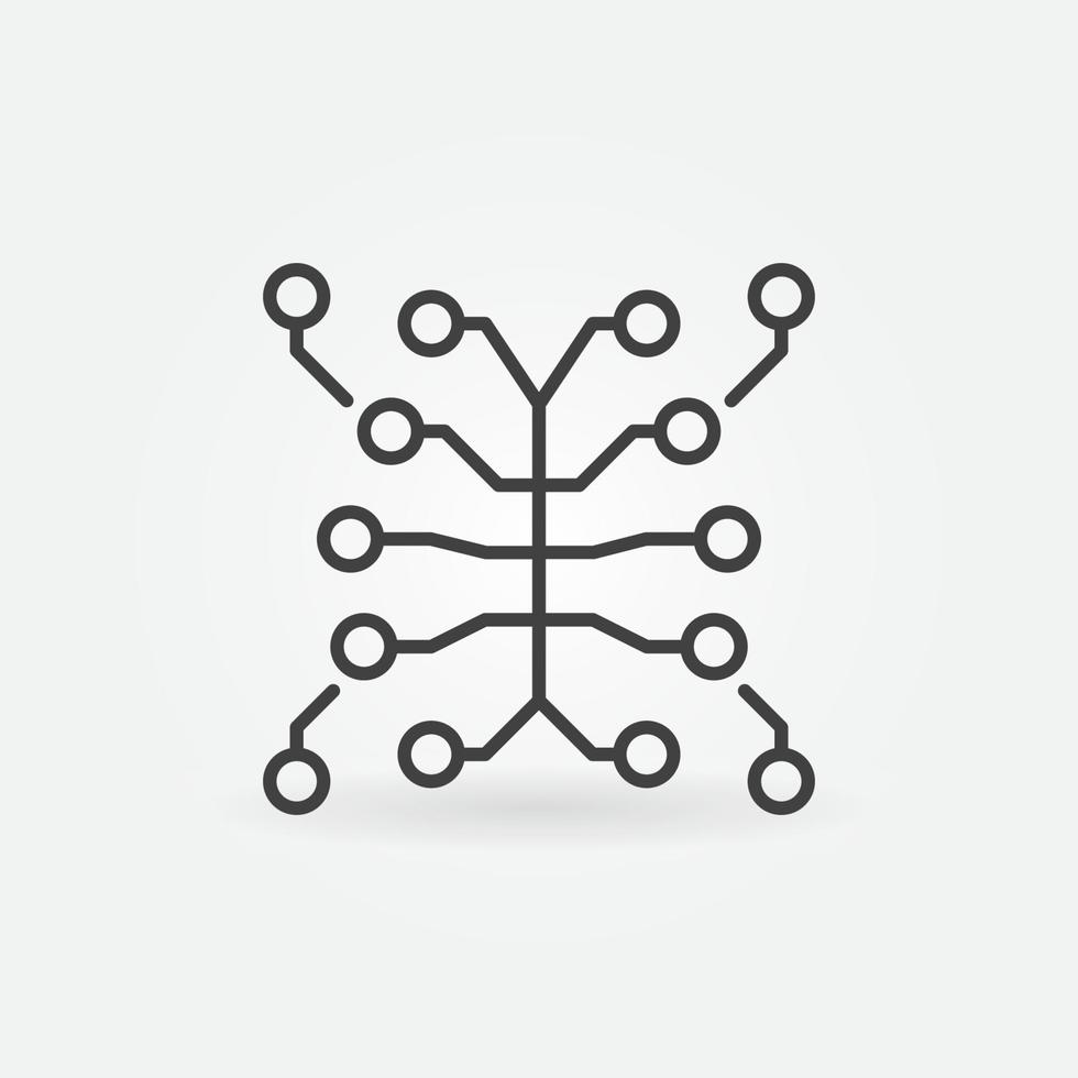 Neural Networks in Human Brain concept outline simple icon vector