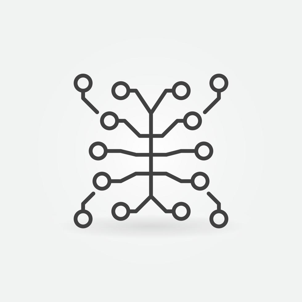 Neural Networks in Human Brain concept outline simple icon vector